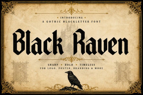 Black Raven: A Gothic Blackletter Font That Elevates Real Branding