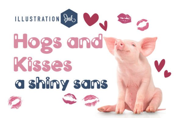 Hogs and Kisses: A Sweet, Rounded Display Typeface for Editorial Charm