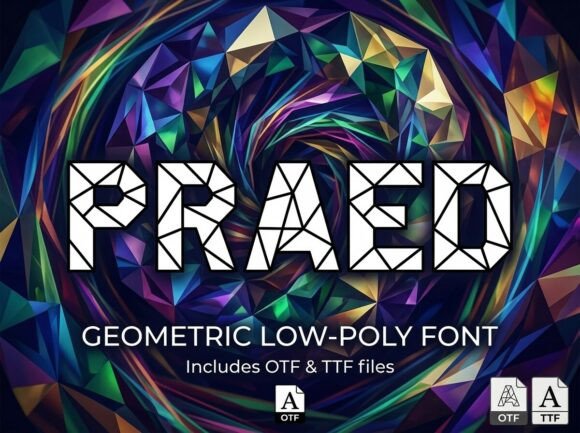 Praed: A Futuristic Display Typeface for Handmade Creators