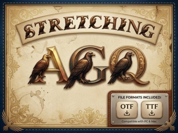 Stretching Font: A Bold, Artistic Display Typeface for Small Businesses